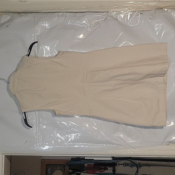 Guess Sleeveless Mini Dress Button Down Shirt‎ Dress Tan S retro designer beach - Picture 6 of 6